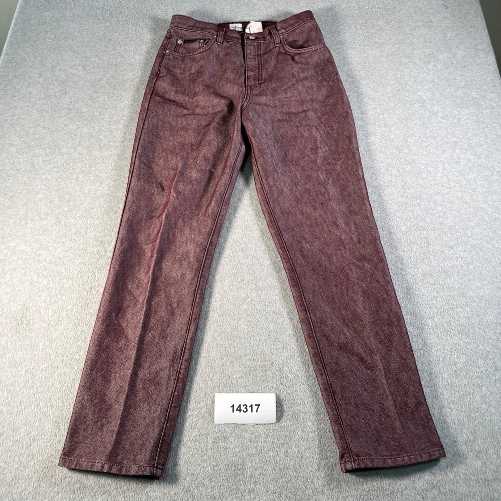 Vintage Calvin Klein Jeans Womens 10 Burgundy Cotton Zip Fly Made in USA